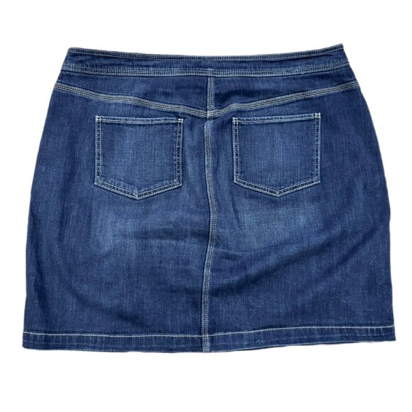 CJ BANKS Denim Button-Front Skirt - Picture 2 of 7